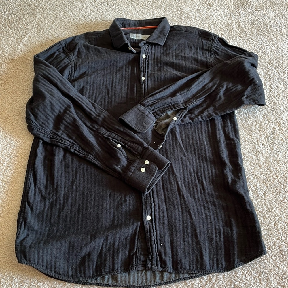 Scott James 100% washed-black long sleeve button down.
